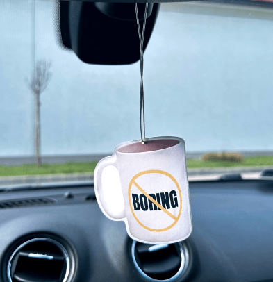Unique print-on-demand custom car air fresheners as an alternative to traditional merch like mugs and t-shirts